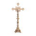 Traditional Marble Stem Brass Altar Crucifix Marble Stem Brass Altar Cross with Silver plated Corpus and INRI.