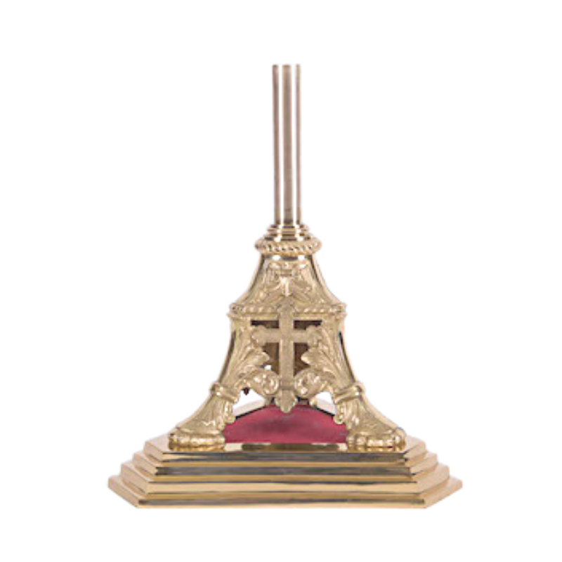Traditional Processional Cross Base Stand in Solid Brass — Agapao Store