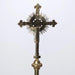 Traditional Processional Crucifix in Solid Brass Processional cross- with rays silver plated corpus