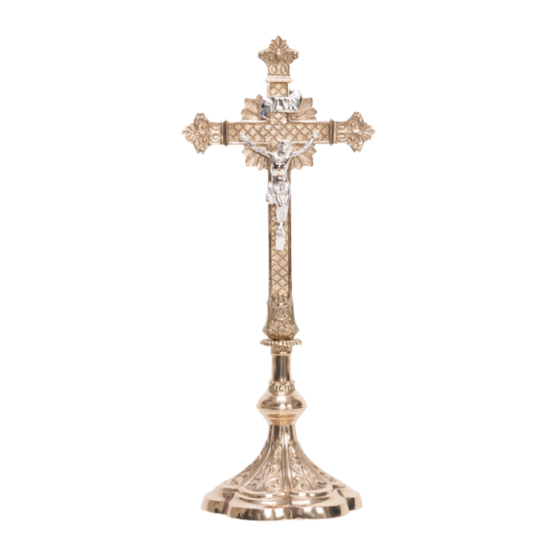 Traditional Vintage Style Solid Brass Altar Crucifix Vintage Style Solid Brass Church Altar Cross