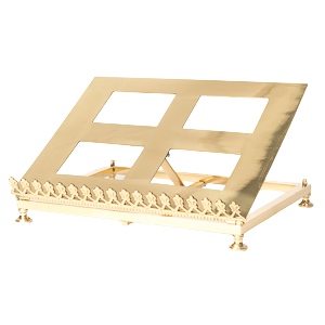Traditional Adjustable Missal Bible Sacramentary Stand Polished Brass and Lacquered Adjustable Missal Stand