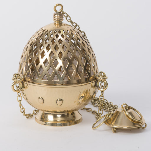 Triple Chain Polished Brass Cathedral Censer Our World Famous Triple Chain Cathedral Censer / Thurible with Removable charcoal burn cup.