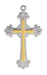 Two-toned Sterling Silver Cross with Gold-plated Center