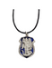Blue Pewter St. Michael Police Badge Medal with Adjustable Cord