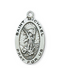 Sterling Silver St. Michael Medal with 18" L Rhodium Plated Chain Engravable Sterling Silver St. Michael Medal w/ 18" Rhodium Plated Chain Engravable Sterling Silver St. Michael necklace