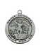 .75" Antique Silver St. Michael Medal with 18" L Rhodium Plated Chain Military Protection St. Michael Armed Forces Protection Armed Forces Guidance