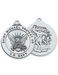 Sterling Silver St. Michael Navy Medal with 24" Silver Tone Chain St. Michael Medal  St. Michael Medal Necklace