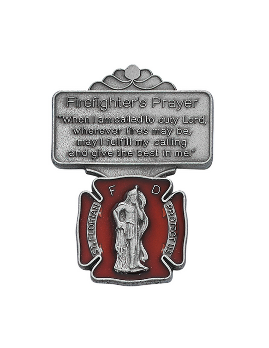 Firefighter St. Florian Red Visor Clip St. Florian Red Visor Clip  Military Protection Armed Forces Protection Armed Forces Guidance