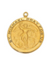 Patron St. Michael Medal Gold Over Sterling Silver w/ 24" Gold Plated Chain St. Michael Medal St. Michael Medal Necklace