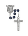 St. Michael Police Badge Rosary made with a dark blue wood beads that features a Pewter Police Badge and Crucifix made from Pewter a perfect gift to your father brother family and friends during fathers day birthdays or any occasion
