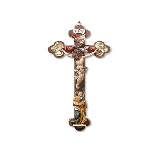 The Holy Trinity Crucifix with Mary Holy Trinity Father, Son and the Holy Spirit Holy Trinity Catholic items Holy Trinity keepsake