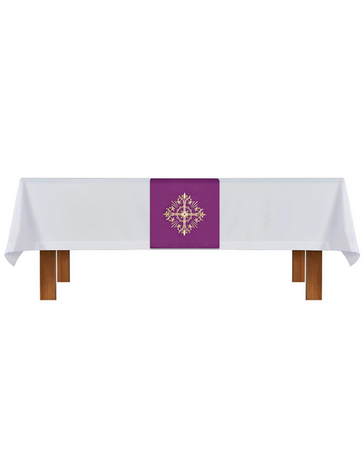 Purple and White Altar Frontal and Trinity Cross Overlay Cloth Holy Trinity Father, Son and the Holy Spirit Holy Trinity Catholic items Holy Trinity keepsake