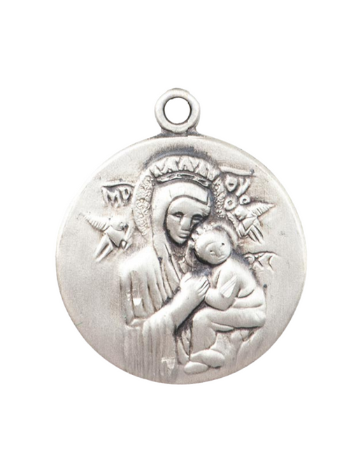 Pewter Our Lady of Perpetual Help Medal with 18" Stainless Steel Chain Our Lady of Perpetual Help symbols Our Lady of Perpetual Help present Our Lady of Perpetual Help gifts   Our Lady of Perpetual Help necklace