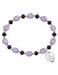 Purple Crystal Miraculous Medal Stretch Bracelet Purple Crystal Miraculous Medal Bracelet Purple Miraculous Medal Stretch Bracelet