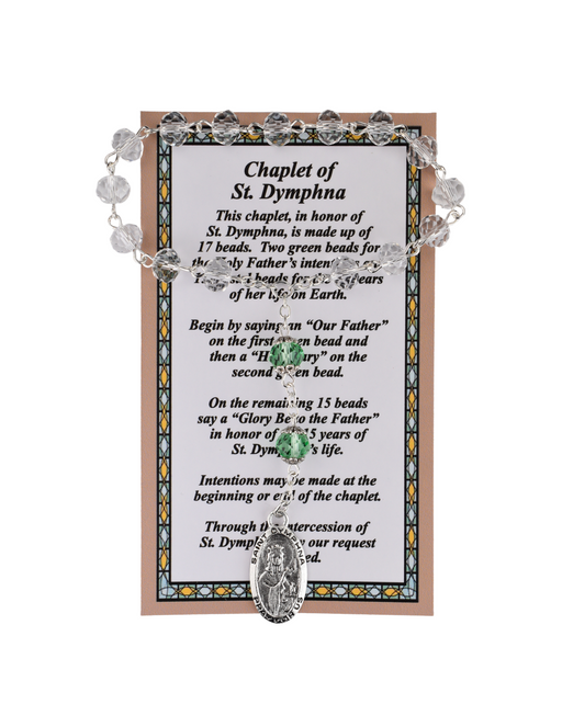 St. Dymphna Chaplet St. Dymphna Prayer Card St. Dymphna Chaplet and Card St. Dymphna Chaplet with Prayer Cards