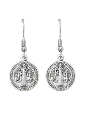 Silver St. Benedict Earrings Silver Oxidized St. Benedict Earrings St. Benedict Earrings Silver St. Benedict Earrings