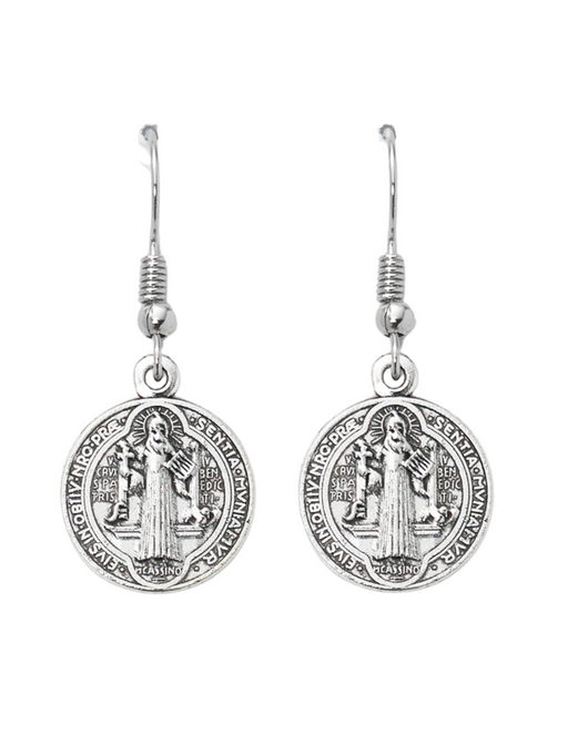 Silver St. Benedict Earrings Silver Oxidized St. Benedict Earrings St. Benedict Earrings Silver St. Benedict Earrings