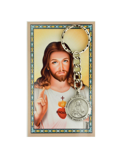 The Sacred Heart of Jesus and Prayer Card Set The Sacred Heart of Jesus  The Sacred Heart of Jesus Kerying The Sacred Heart of Jesus Keyring and Prayer Card Set
