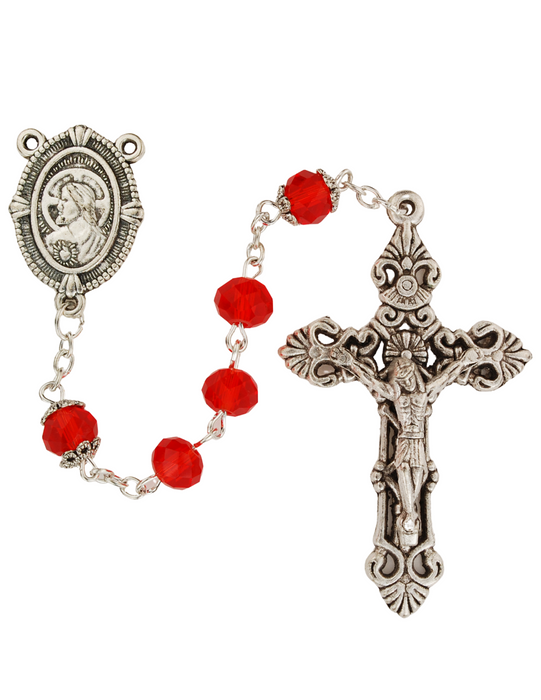 Red Crystal Sacred Heart Rosary Sacred Heart Rosary Red Sacred Heart Rosary