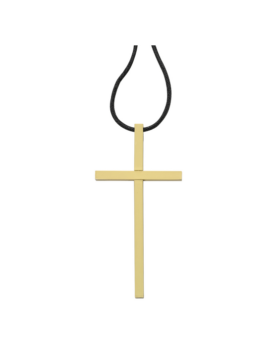 Gold Plated Cross Pendant with Adjustable Cord 