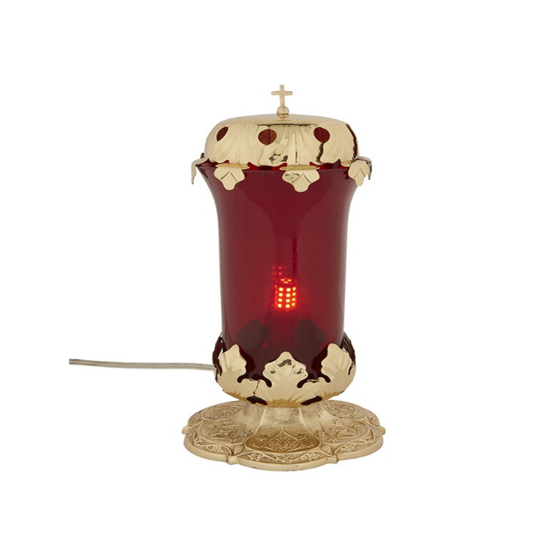 Electric Sanctuary Lamp with Ruby Globe Agapao Store