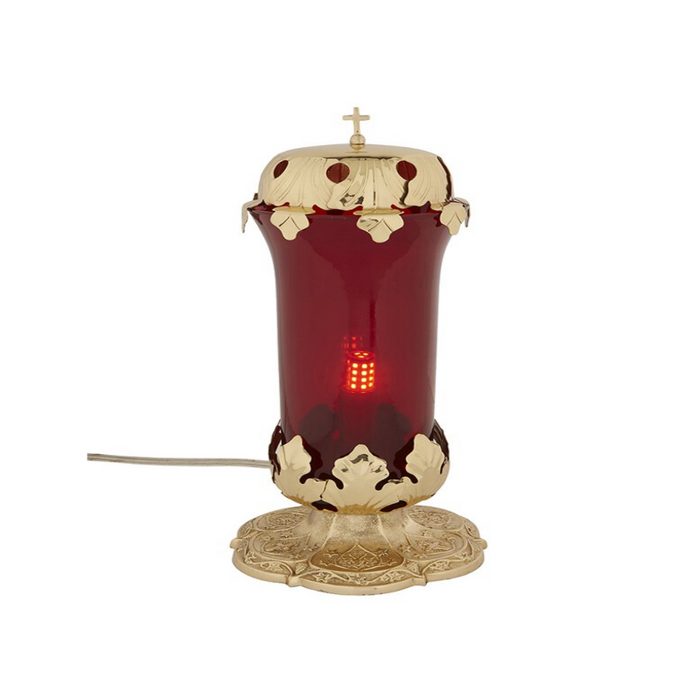 Electric Sanctuary Lamp with Ruby Globe Sanctuary Lamp Ornate Altar Sanctuary Lamp Sanctuary Lamp with globe Traditional Sanctuary Lamp