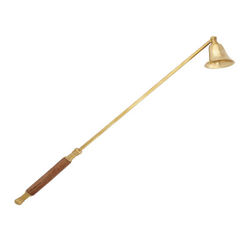 14.5" Brass Candle Snuffer with Wood Handle
