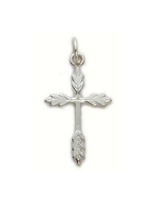 Sterling Silver Wheat Cross with 18" L Chain Cross Necklace Cross for Protection Necklace for Protection Cross Necklaces