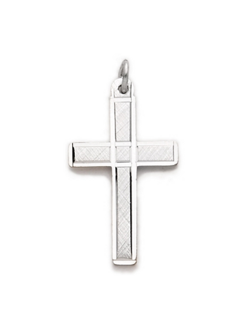 Sterling Silver Box Cross with 18" L Chain Cross Necklace Cross for Protection Necklace for Protection Cross Necklaces