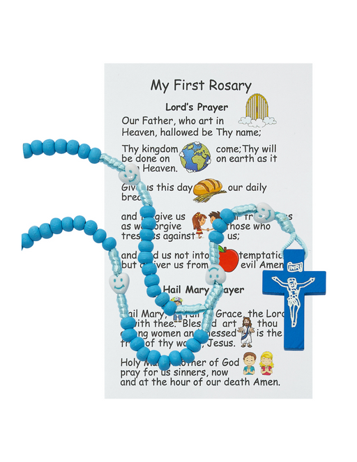 Blue Wooden Kiddie Rosary Rosary Gifts for Catholic Gifts Catholic Presents Rosary Gifts Gifts for Catholic Children