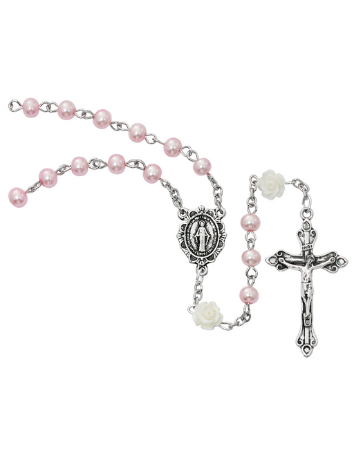 Pink Pearl Miraculous Medal Rosary Rosary Gifts for Catholic Gifts Catholic Presents Rosary Gifts