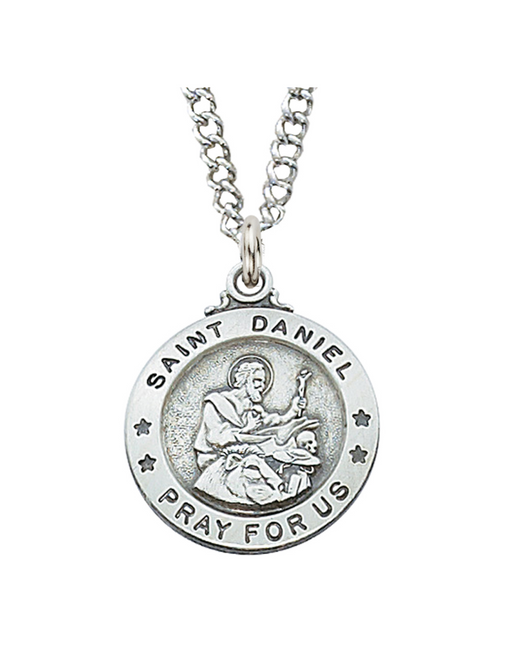 Sterling Silver St. Daniel Medal with 20" ChainHoly Medals Holy Medal Necklace Medals for Protection Necklace for Protection