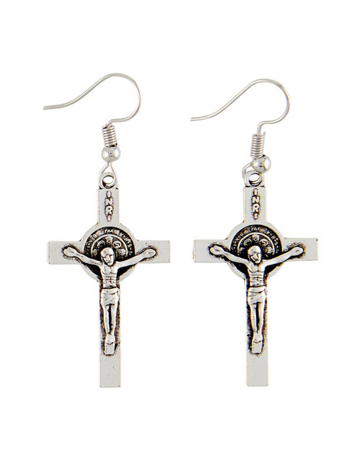 St. Benedict Crucifix Earrings Crucifix Crucifix Symbolism Catholic Crucifix items