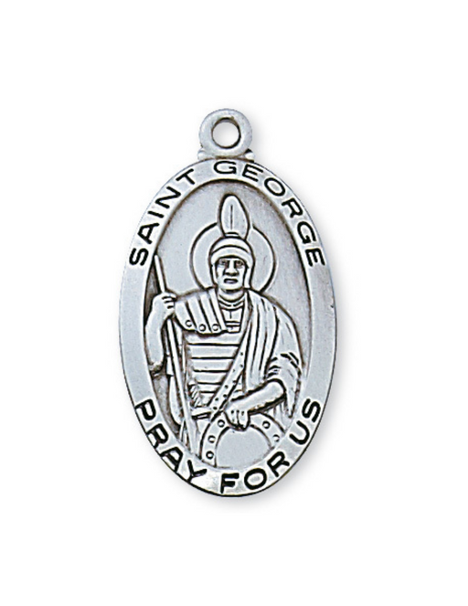 St. George Sterling Silver Medal Engravable Sterling Silver St. George necklace