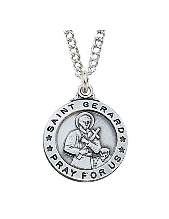 Round St. Christopher Necklace - Sterling Silver Medal On 20