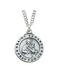 Sterling Silver St. Gerard Oval Medal with 20" Rhodium Chain Sterling Silver St. Gerard Oval Medal necklace Holy Medals Holy Medal Necklace Medals for Protection Necklace for Protection