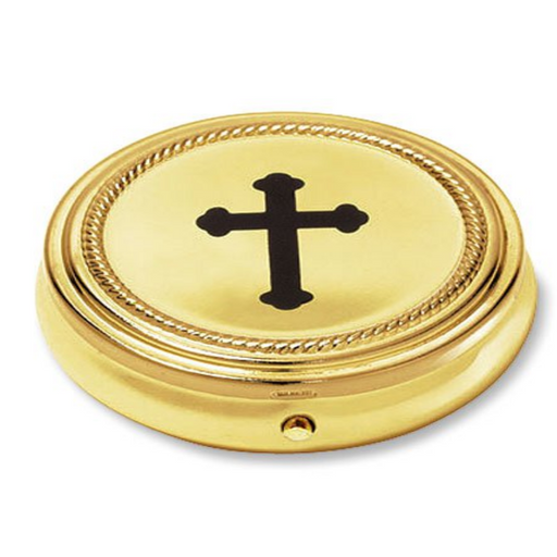 Budded Cross Pyx - 3 Pieces Per Package Budded Cross Pyx Church Supply Church Goods Gold Finish Budded Cross Pyx
