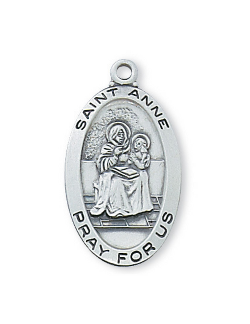 Engravable Sterling Silver St. Anne Medal w/ 18" Chain Engravable Sterling Silver St. Anne Medal Engravable Sterling Silver St. Anne NEcklace