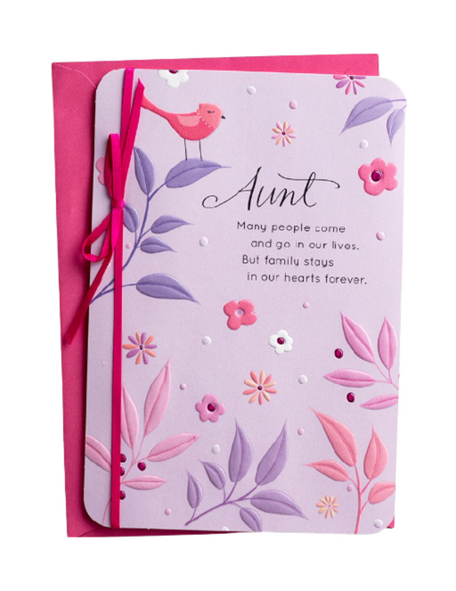 Mother's Day - Aunt - Family Stays in Our Hearts - 1 Premium Card
