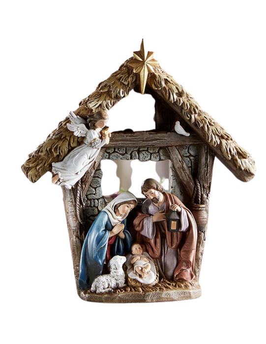 9.25"H Figurine Children's Nativity w/ Angel