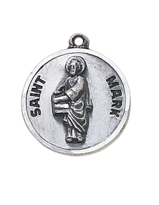 St. Mark Sterling Patron Medal with 20" L Chain