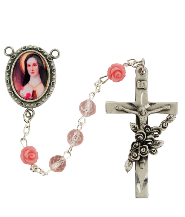 6MM St. Therese Pink Rosary
