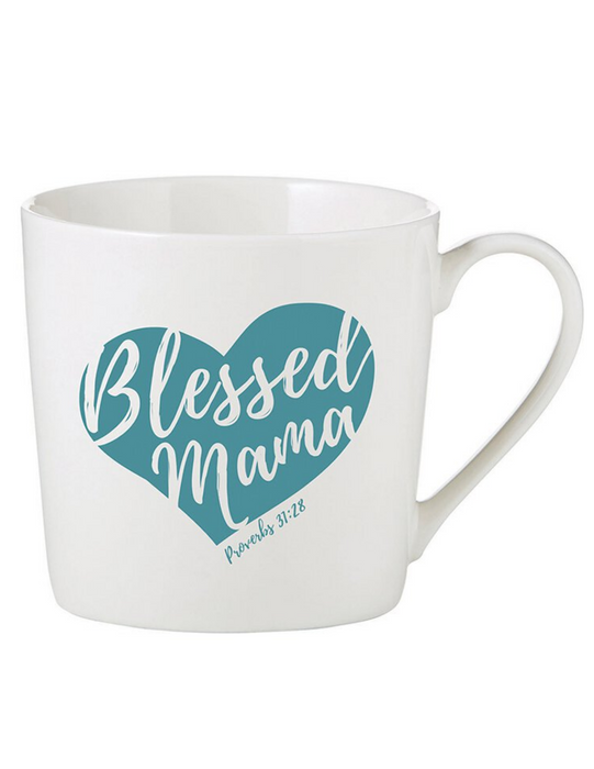 14 oz Porcelain Blessed Mama Cafe Mug -
