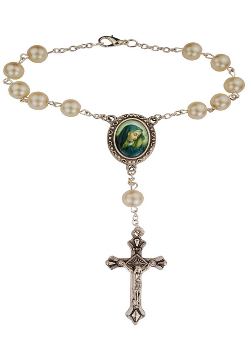 Our Lady of Sorrows Auto Rosary 8mm Our Lady of Sorrows Auto Rosary Pearl beads Our Lady of Sorrows Auto Rosary Our Lady of Sorrows Auto Rosary Pearl