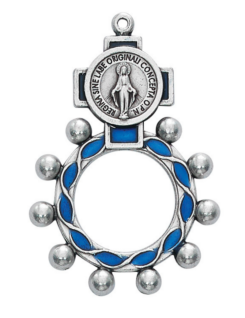 Blue Miraculous Rosary Ring Miraculous Rosary Ring Rosary Ring Blue Rosary Ring Blue Miraculous Finger Rosary