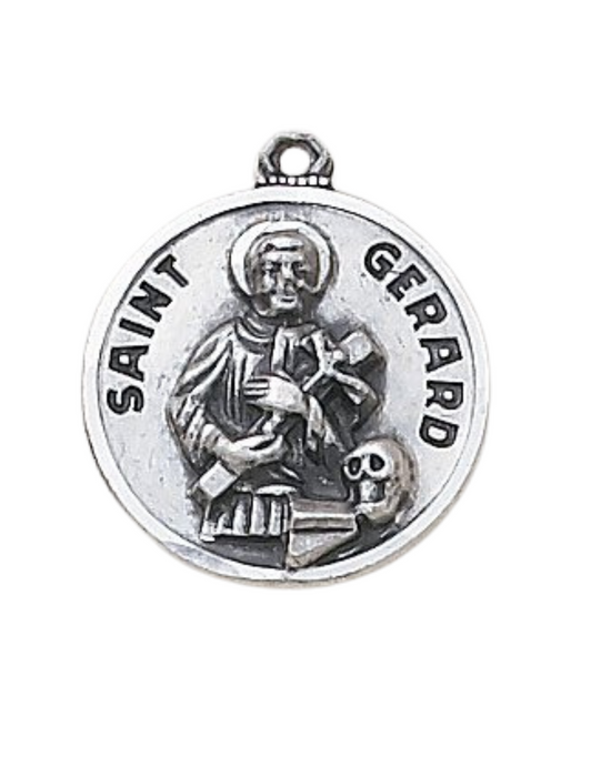 St. Gerard Sterling Patron Medal with 20" L Chain