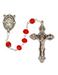 Sacred Heart Red Crystal Rosary