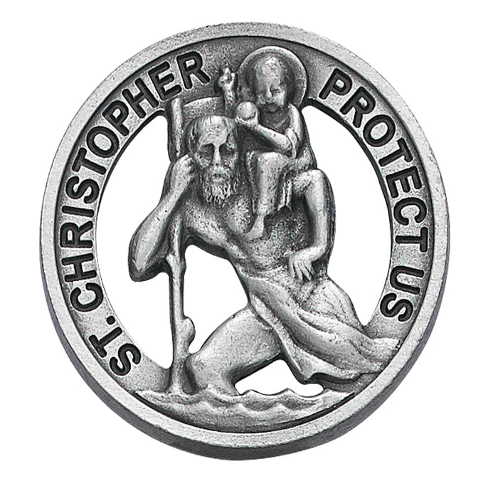 St. Christopher Round Visor Clip | Carded