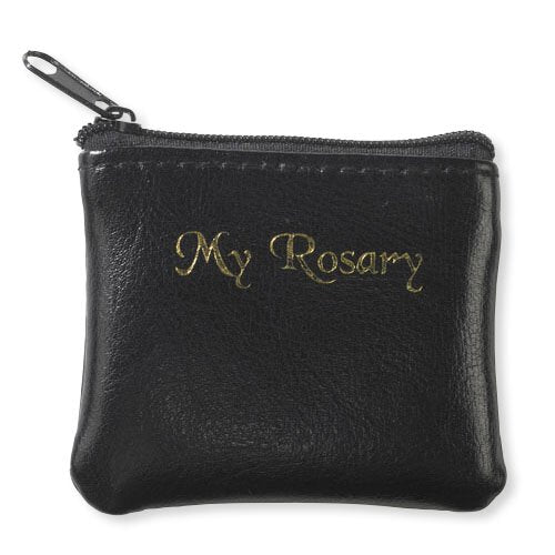 Black Leather My Rosary Case