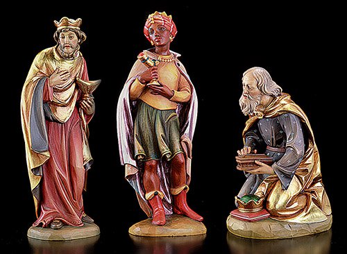 32" H Nativity Figurine - Val Gardena Three Wise Men - Set of 3